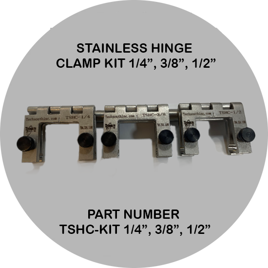 STAINLESS HINGE CLAMP KIT 1/4”, 3/8”, 1/2”
