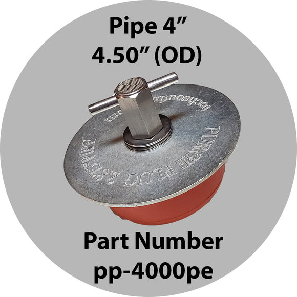 Purge Plug 4 Inch For Pipe Outlet